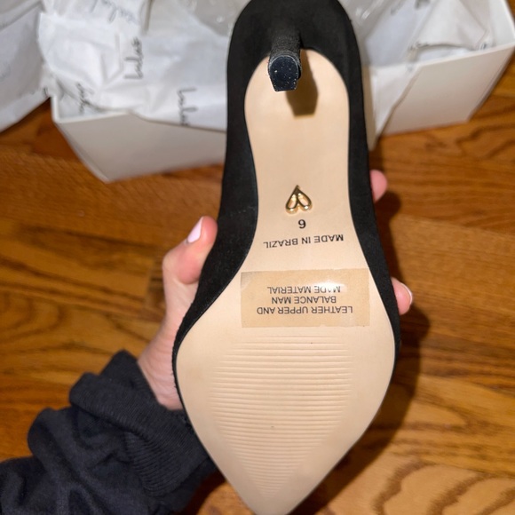 Black suede heels size 6 - Picture 2 of 7